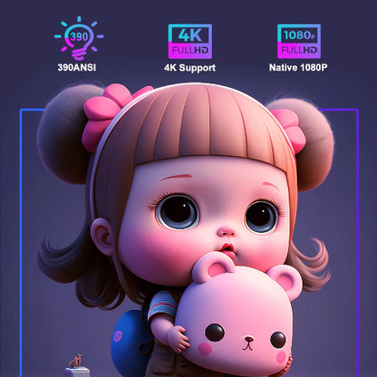 4K Android 11 Projector, Native 1080P Home Cinema, Portable Smart Projector