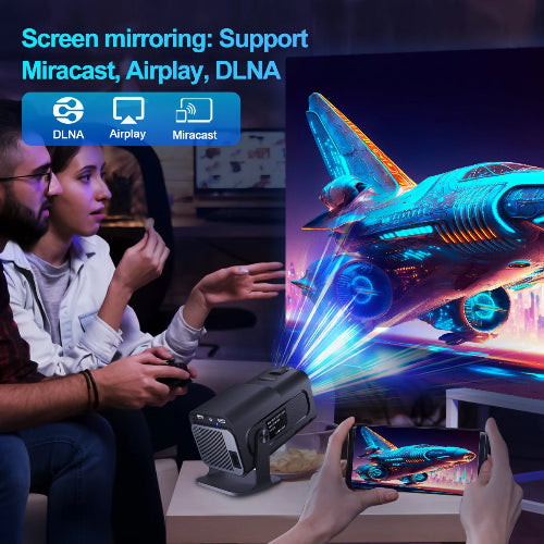 4K Android 11 Projector, Native 1080P Home Cinema, Portable Smart Projector