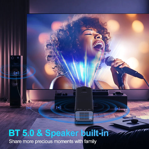 4K Android 11 Projector, Native 1080P Home Cinema, Portable Smart Projector