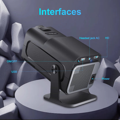 4K Android 11 Projector, Native 1080P Home Cinema, Portable Smart Projector
