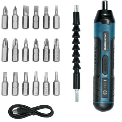 Cordless Electric Screwdriver Set, Lightweight  Rechargeable & Ready for Any Job
