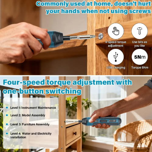 Cordless Electric Screwdriver Set, Lightweight  Rechargeable & Ready for Any Job
