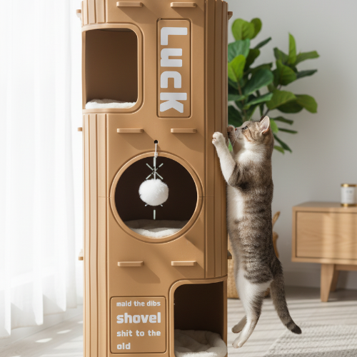 Camel Colour Cat Tower